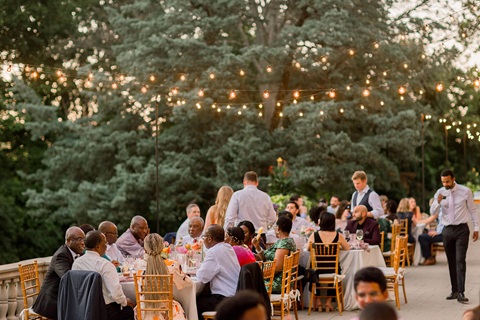 Elegant wedding ceremony setup at Laurel Hall, Indiana
