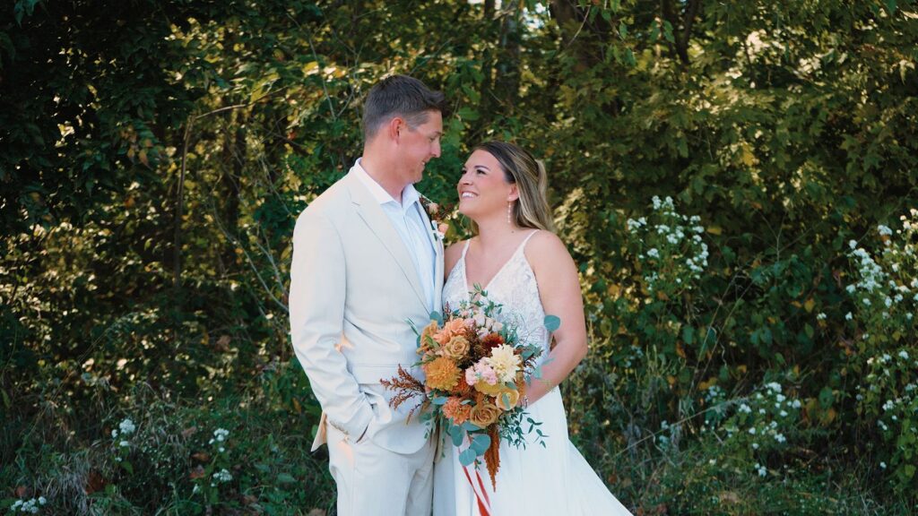 Beautiful fall wedding bridal floral design.